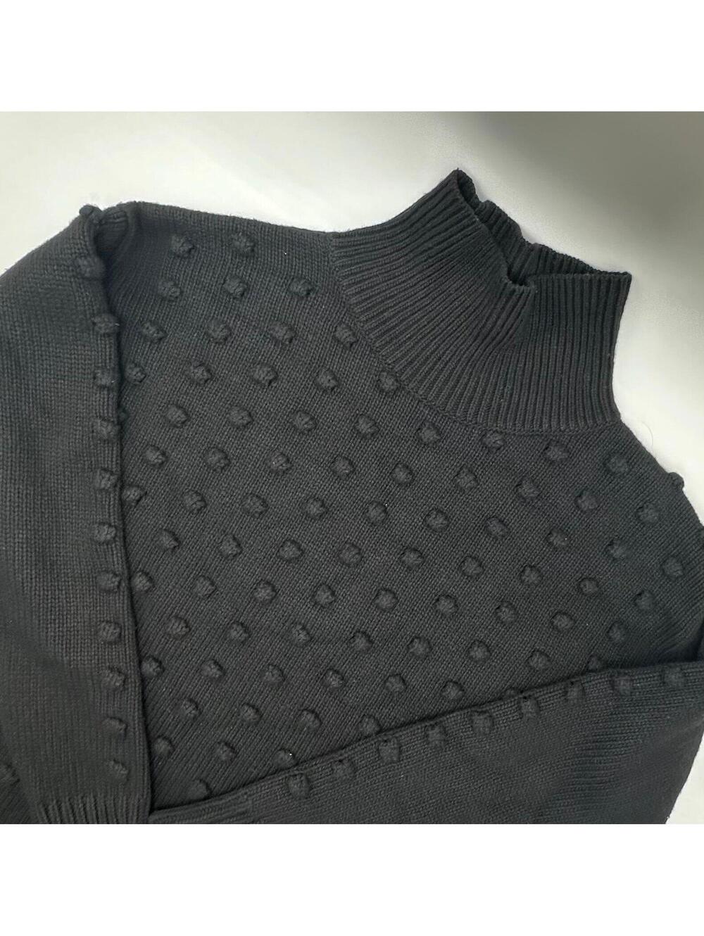 Tuckernuck Alice Popcorn Black Cowl Neck Sweater Size Medium Oversized